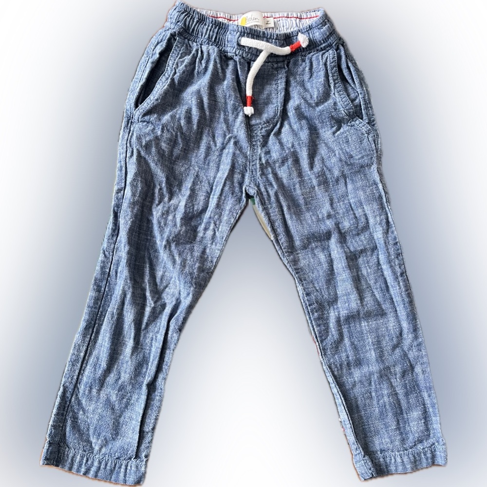 Mini Boden Blue Linen Pants 3Y